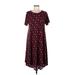 Lularoe Casual Dress - A-Line: Burgundy Color Block Dresses - Women's Size Medium