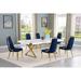 Orren Ellis 9pc. Dining Set Wood/Metal in Yellow | 30 H in | Wayfair 6732D100621B4F0583C07D588274294E