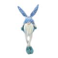 The Holiday Aisle® Pink Sequin Sitting Bunny Easter Gnome w/Hanging Legs 20.5"H in Blue | 20.1 H x 6 W x 4.5 D in | Wayfair