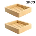 Boîte de rangement portable en bois naturel boîte de vidange de plaque porte-assiette bambou