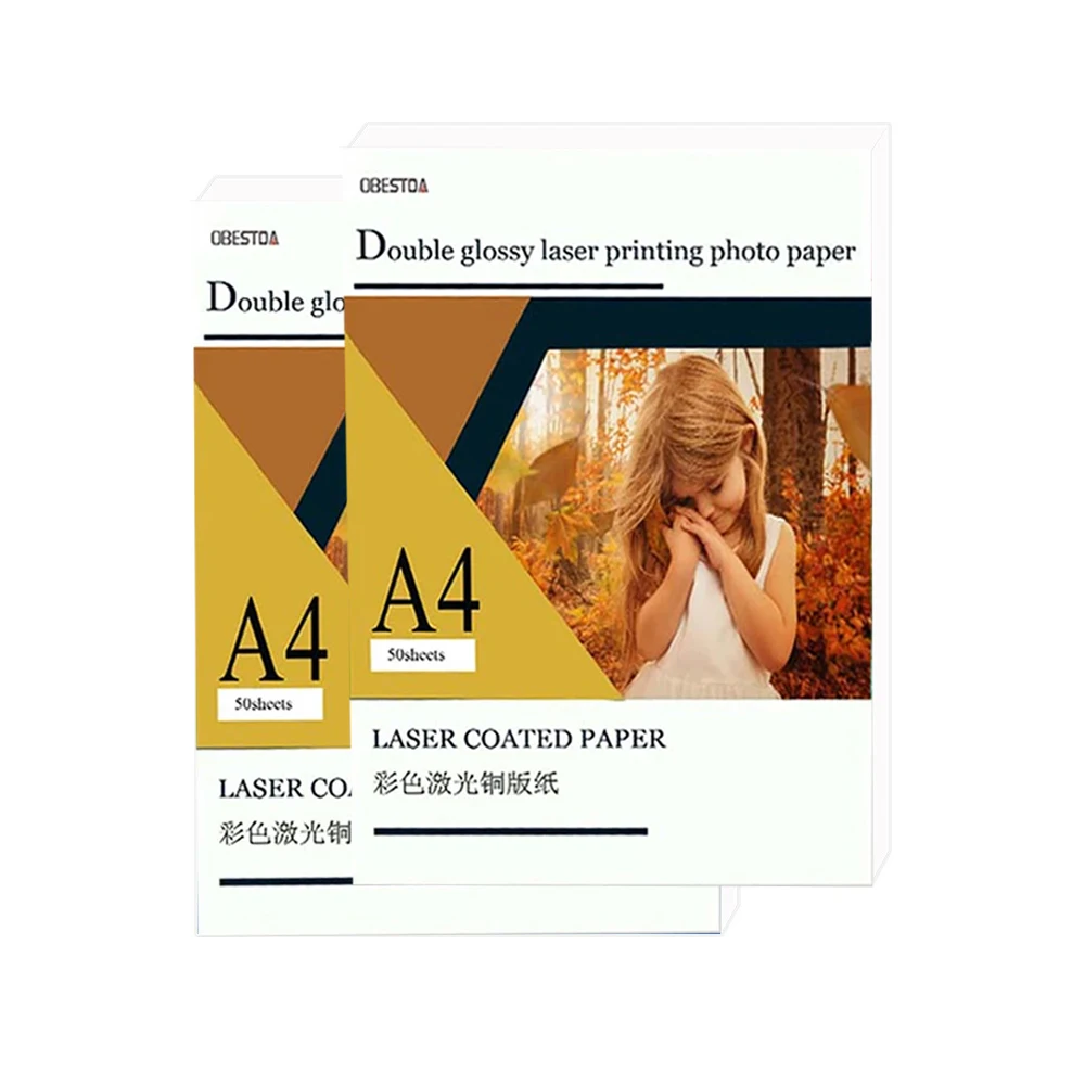 Papier Photo Double face A4 157g, haute brillance, pour imprimante Laser, papier couché, dépliant, Magazine, carte de visite, papier d