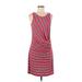 Ann Taylor LOFT Casual Dress - Sheath Scoop Neck Sleeveless: Red Print Dresses - Women's Size Small