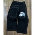 JNCO Jeans uomo Y2K Harajuku Hip Hop 7 ricamo grafico pantaloni larghi in Denim Streetwear pantaloni