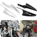 Moto Chrome/Nero Forcella Anteriore Vento Deflettore Parabrezza Deflettore Trim Per Harley Touring Road King Street Glide CVO 1995-2021