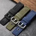 Cinturino in tela a doppio strato addensato 20 22 24MM nero verde blu bracciale resistente all'usura