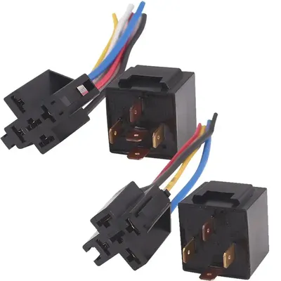 Automotive Relay 12V/24V Automotive Relay 4pin Automotive Relay With Interlocking Relay Socket And Wiring Harness For HID