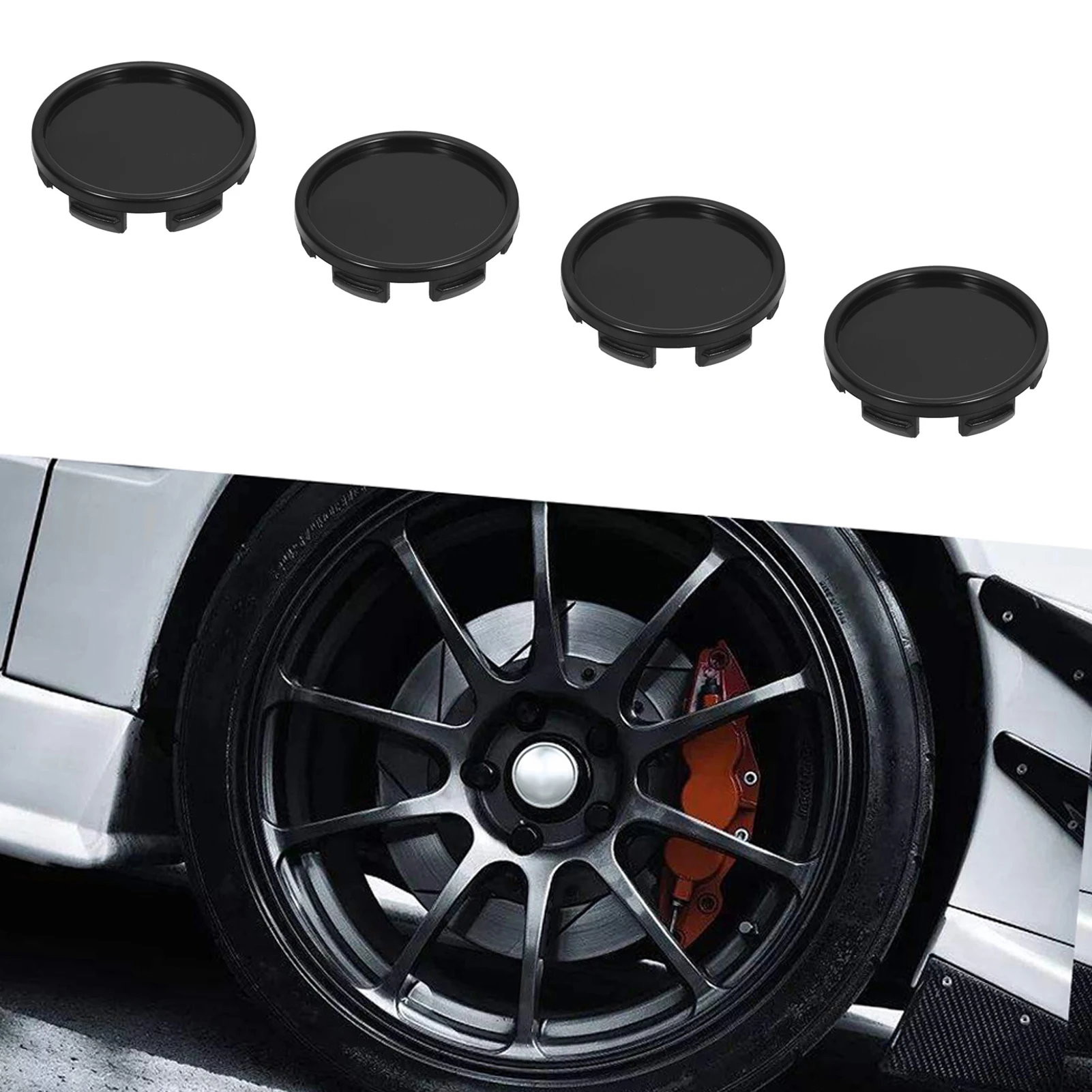 4 pezzi nero argento 55mm tappi centrali per ruote auto mozzo pneumatico cerchione coprimozzo accessori universali per lo Styling in ABS