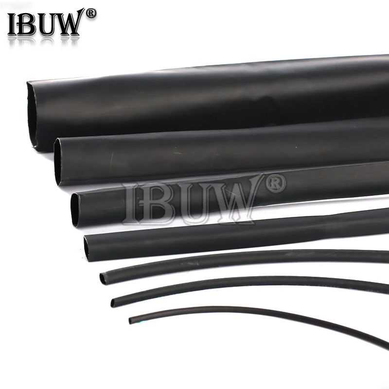 2 Meter Schrumpfschlauch 11 mm 12 mm 13 mm 14 mm 15 mm 16 mm 18 mm 30 mm Schwarze Isolierhülse Image