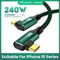 Doppel bogen USB Typ C zu C Kabel pd240w Schnell ladekabel für iPhone 15 Pro PS5 Schalter Samsung