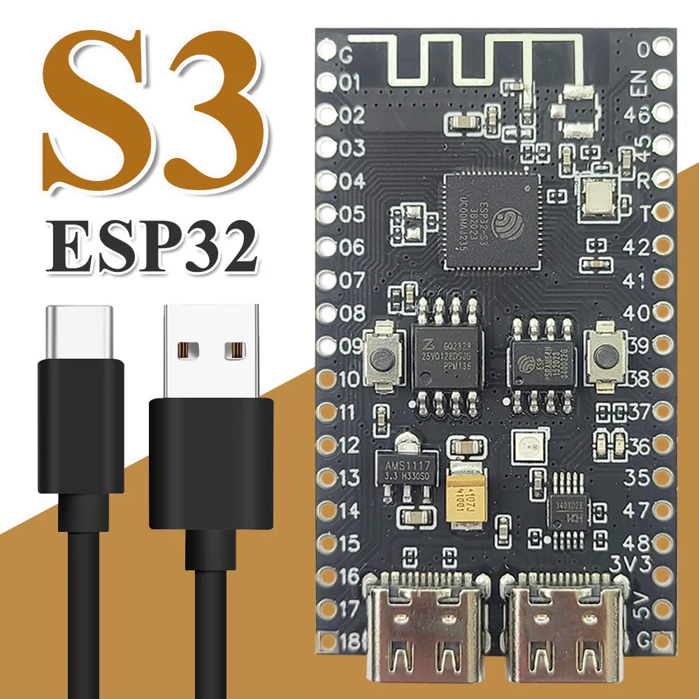 ESP32-S3 n16r8 2,4g wifi modul für arduino mcu entwicklungs board 8mb psram 16mb flash mit ws2812 led ch340 typ-c esp32 s3 Image