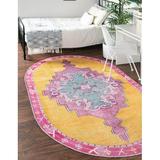 Timeless Collection Rug â€“ 7 6 X 10 6 Oval Yellow Flatweave Rug Perfect For Living Rooms Large Dining Rooms Open Floorplans