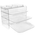 3-Layer Food Plate Stackable Hot Pot Food Prep Tray Rack Kitchen Dish Plate Rack