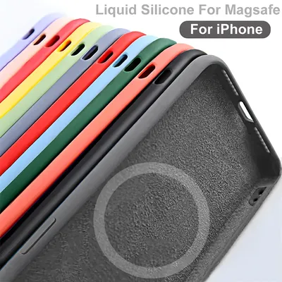 Magnetische flüssige Silikon hülle für for iPhone 15 14 13 12 11 Pro Max für for Magsafe-Hüllen für for Apple 15 plus kabelloses Lade zubehör handyhülle