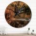 Designart "Heron In Delaware Lakes" Delaware Oversized Wood Wall Clock