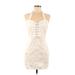 Shein Casual Dress - Bodycon Sweetheart Sleeveless: Ivory Print Dresses - Women's Size Medium