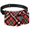 OWNTA Plaid Pattern Pink Pattern Canvas Tool Purses with 210D Waterproof Lining 14.9x8.2in Size - Durable and Practical Belt Bag for Tools and More