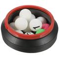 13pcs Lottery Number Balls ABS Table Tennis Balls Printed Pong Balls with Storage Bucket for Game Party Decoration (White 1-10 Balls + 2 Color Balls + 1 Folding Bucket)