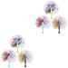 6 Pcs Folding Small Fan Hand Vintage Fans Round Wedding Party Paper Summer Handheld Crafts for Kids Child