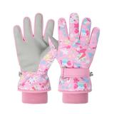 Ogiraw Gloves for Cold Weather Children Cartoon Print Winter Ski Gloves Thermal Gloves Thermal Cycling Gloves Kids Windproof Gloves Heated Gloves Pink M