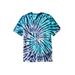 Plus Size Women's Lightweight Tie-Dye Crewneck Tee by KingSize in White Teal Tie Dye (Size 3XL)