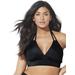 Plus Size Women's Loop Strap Halter Bikini Top by Swimsuits For All in Black (Size 28)