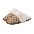 Michael Kors Shoes | Michael Kors Woman’s Tula Scuff Slip-On Cozy Slippers Size 8 Nib Beige Ebony | Color: Brown/Cream | Size: 8