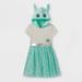 Disney Dresses | Girls' Star Wars The Child Baby Yoda Hooded Cosplay Tutu Dress - Green/Off-White | Color: Green | Size: Lg