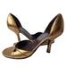 Coach Shoes | Coach Corrina Gold Open Toe D'orsay Made In Italy Heels Shoes 8.5b | Color: Gold | Size: 8.5