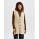 Selected Femme cable knit waistcoat in cream-White