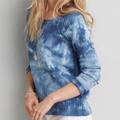 American Eagle Outfitters Sweaters | American Eagle Outfitters Blue Long Sleeve Tie Dye Crewneck Sweater Small New | Color: Blue/White | Size: Xs