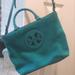 Tory Burch Bags | Euc Tory Burch Charlie Suede Tote | Color: Blue/Green | Size: Os