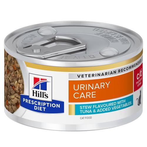 48x 82g Hill’s Prescription Diet Katze C/D Urinary Care mit Thunfisch Stew Katzenfutter nass