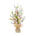 Easter Tree With Lights - 45cm Easter Ornaments Tree Battery Operated - Easter Led Egg Tree Colorful Fake Plant Flower With LED String Light,for Party Wedding Holiday Spring (Color : 4)