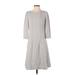 Lafayette 148 New York Cocktail Dress - A-Line: Gray Solid Dresses - Women's Size 4