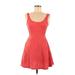 Millibon Casual Dress - A-Line Scoop Neck Sleeveless: Red Dresses - Women's Size Medium