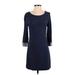 Tart Cocktail Dress - A-Line: Blue Solid Dresses - Women's Size Small