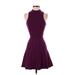 Great Jones Casual Dress - A-Line Mock Sleeveless: Purple Solid Dresses - Women's Size X-Small