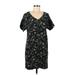 Bobeau Casual Dress - Shift V Neck Short sleeves: Black Dresses - Women's Size Medium