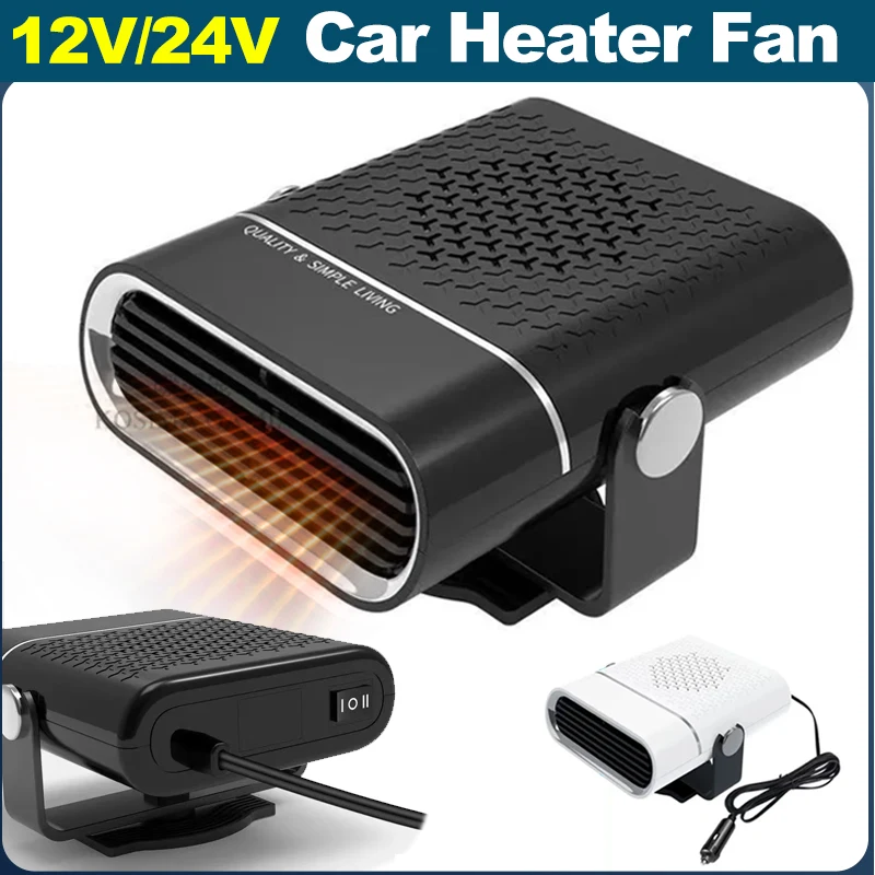 Chauffage de voiture ventilateur 12V/24V chauffage de voiture chauffage de refroidissement électrique dégivreur de pare-brise automatique désembuage désembuage chauffage Anti-buée de voiture