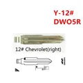 10 pièces Y-12 # Y12 DWO5R côté droit métal non coupé vierge Flip lame de clé à distance pour