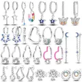 Boucles d'oreilles pendantes plaquées argent 925 pour femmes bijoux fantaisie originaux boucles