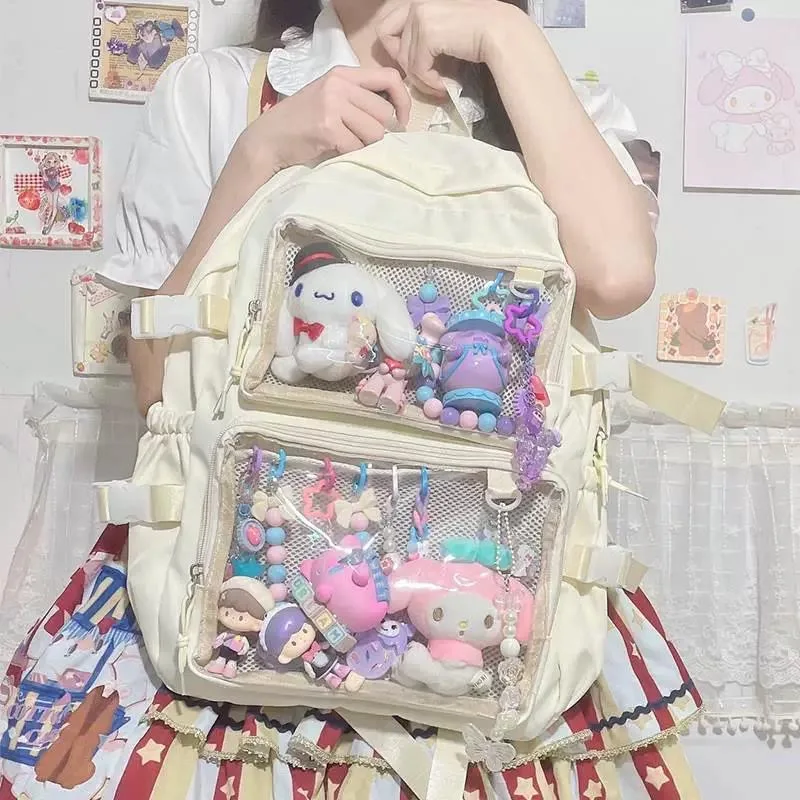 Japonais Kawaii Itabag femmes nouveau 2024 sac à dos Transparent femmes grande capacité Ita sac à dos sacs d'école pour étudiant JK