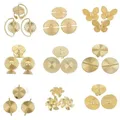 Boucles d'oreilles à tige papillon vintage classiques plaqué or 18 carats cadeau de bague