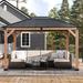 ABCCANOPY Solid Wood Patio Gazebo Wood/Hardtop/Cedar in Black/Brown/White | 117.6 H x 156 W x 132 D in | Wayfair 9USWF6523A22TB47BKC1