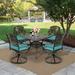 Charlton Home® Dacotah Square 4 - Person 35.4" Long Outdoor Dining Set w/ Cushions Metal in Brown | 35.4 W x 35.4 D in | Wayfair