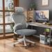 Inbox Zero Maeya Ergonomic Mesh Office Chair Wood/Upholstered/Mesh in Gray/White | 24.4 W x 24.4 D in | Wayfair 304416BA890344DA8FADD7A2D86C74A9