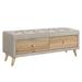 George Oliver Kentreal Storage Bench Linen/Wood/Upholstered/Manufactured Wood in Gray/Brown | 18.5 H x 48.2 W x 16.1 D in | Wayfair