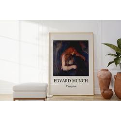 Edvard Munch Poster - Vampir - Hochwertiges Poster als Edvard Munch Druck - Klassische Ausstellungskunst - Munch Kunst für Ihr Zuhause