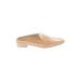 Mi.Im Mule/Clog: Slip-on Stacked Heel Bohemian Tan Solid Shoes - Women's Size 7 - Almond Toe