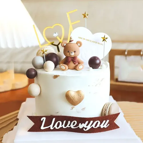 Liebe dich Teddybär Kuchen Topper Kuchen Dekoration Dekor Kind 1. Geburtstags feier Baby party